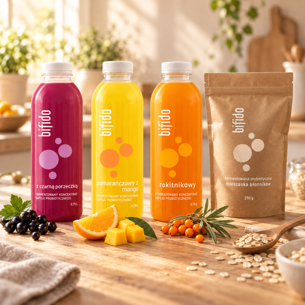 Zestaw 3 BIFIDO - 3 butelki fermentowanego koncentratu i fermentowana mieszanka błonników 250 g